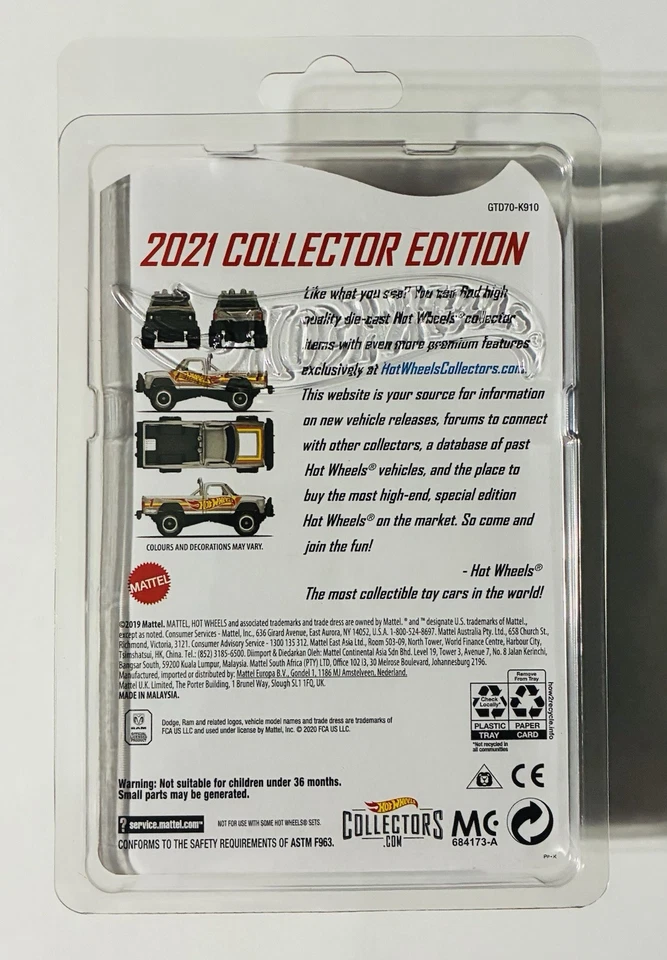 2021 Hot Wheels Collectors Edition Zamac 1980 Dodge Macho Power Wagon - Imagem 2 de 2