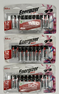 #ad Energizer MAX AA Batteries 48 Count 3x16 Pack Alkaline 1.5V Exp 2036 NEW $34.99