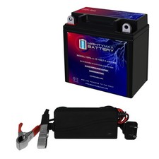 Mighty Max YB9A-A - 12V 9AH SLA AGM Motorcycle Battery  12V 1AMP Charger