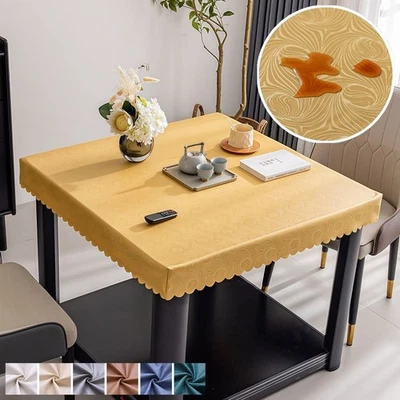 Vinyl Quadratische Tischdecke Abdeckungen Wasserdicht Elastisch Tisch Schutz Wohndeko - Bild 1 von 4