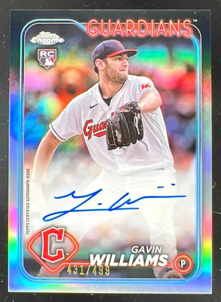 2024 Topps Chrome Rookie Autographs Refractor #RA-GW Gavin Williams RC Auto /499
