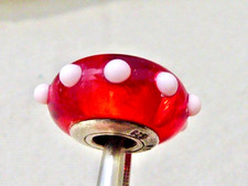 RETIRED PANDORA 925 ALE STERLING RED AND PINK MURANO GLASS BEAD CHARM