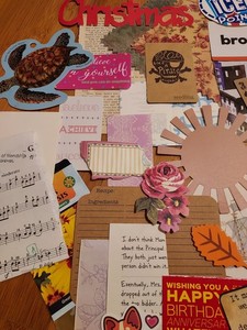 50+ piece EPHEMERA LOT tickets cards stickers PRINTED PAPER