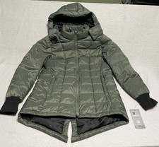 Swiss Tech Jacket Women s M 8-10 Green Mid Length Puffer Coat Hooded