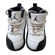 Jordan 12 Retro Taxi 2013 Toddler Size 8C White Black Sneakers