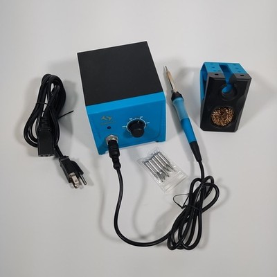 Tilswall Soldering Station RJ969 65W 120V 26V AC ESD Safe Blue Black Adjustable