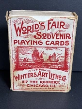 1893 World’s Fair Antique Playing Cards Columbian Exposition Chicago ~ Complete