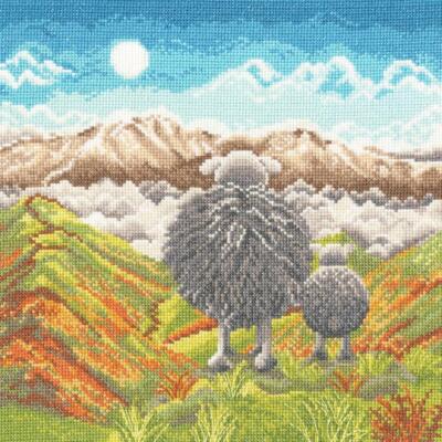 Bothy Threads Kreuzstich Set ''Auf der Spitze der Welt'', Zählmuster, XLP4, 26x26c