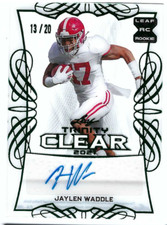 JAYLEN WADDLE 2021 LEAF TRINITY FOOTBALL CLEAR ROOKIE AUTO /20