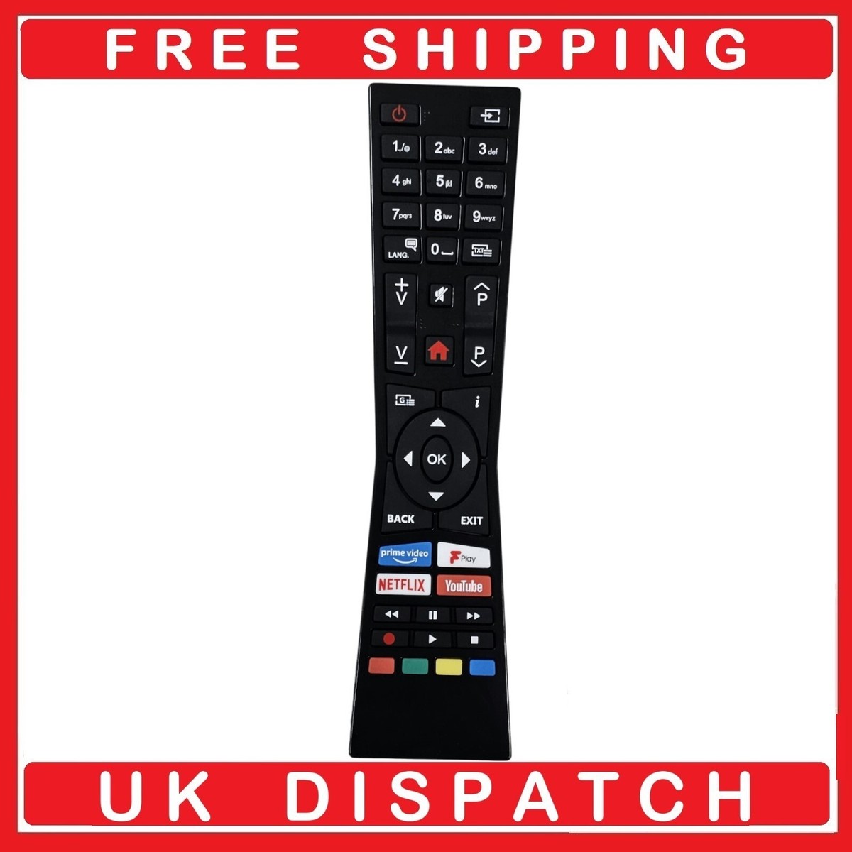 Original JVC Fernbedienung RM-C3338 - Für Smart 4K UHD TVs Mit YouTube, Netflix Buttons
