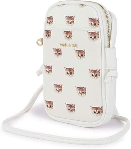 Paul & Joe Mini Shoulder Bag Ivory-white Cat NOUNETTE Zip Japan New