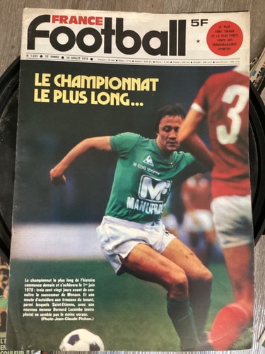 REVUE FRANCE FOOTBALL 1978 N° 1687 Maillot Om Marseille Nice Équipe De France EUR 12,00 - FR