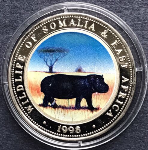 Somalie 1998 pièce de 25 shillings ~ faune de la Somalie et de l'Afrique de l'Est ~ Hippopotame - Photo 1/6