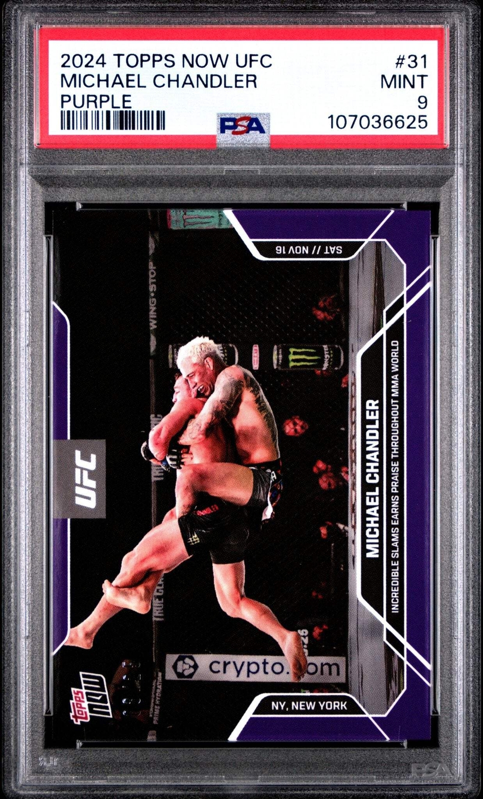 Michael Chandler 2024 Topps Now Purple 08/25 #31 PSA 9