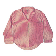Victoria  s Secret Women  s Pink W/Gold  White Stripes Pajama PJ Top Shirt Small