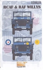 D356225 Echelon Decals 1:35 Royal Canadian Air Force & RAF Willys Jeep