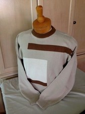 NWT New Mens Crewneck Pringle ,M,L,XL Stone/Beige and Brown Sweater  90 value