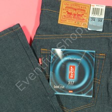 Vintage Levis 517 Bootcut Jeans Mens 34 Blue Raw Denim 90s New Deadstock