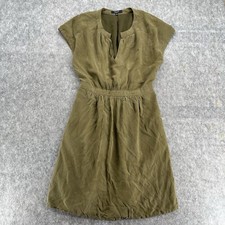 Madewell Womens Green Moonset Elastic Waist Pockets Silk Dress Size 2