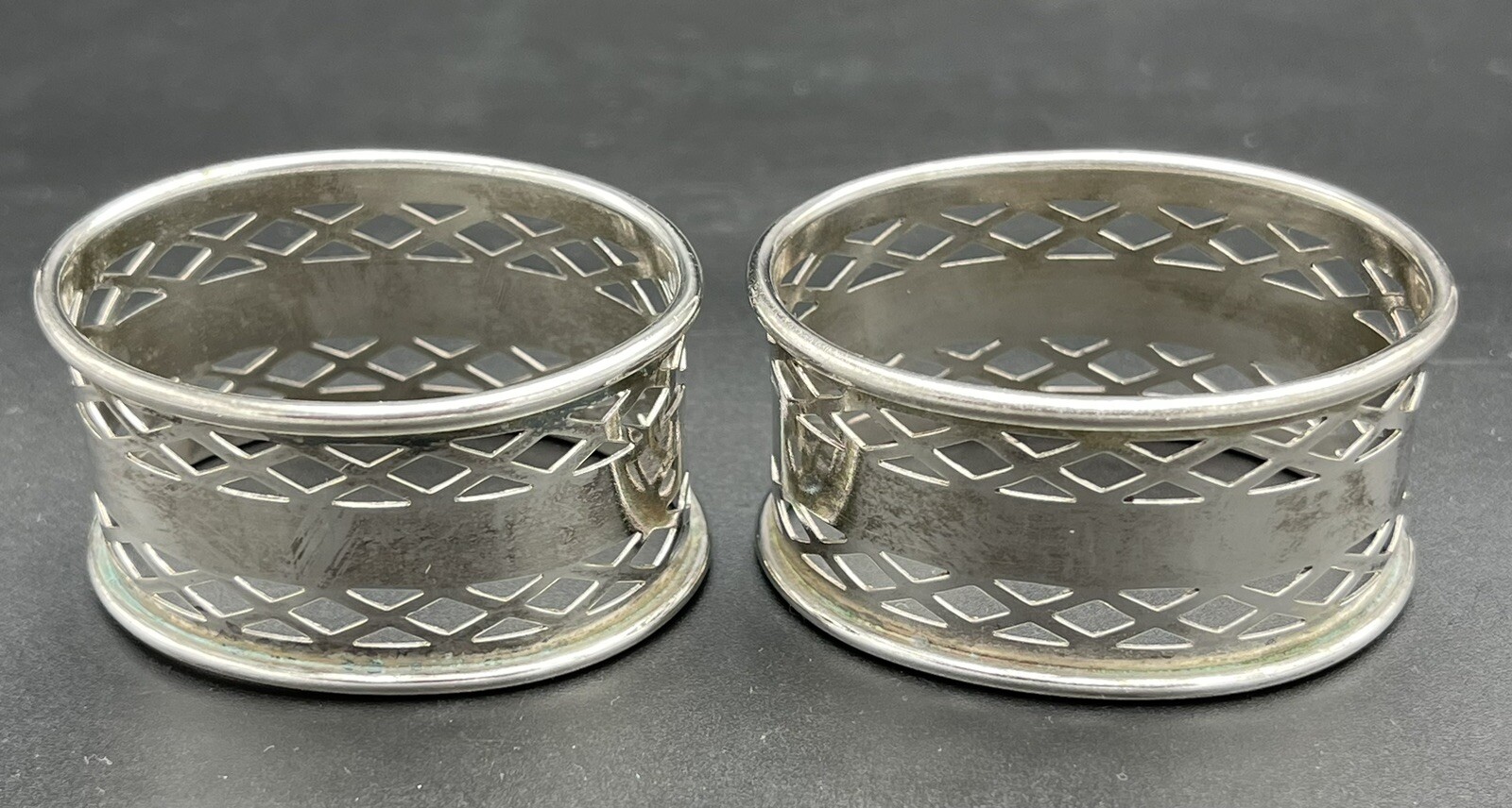 Vintage EPNS 6 Napkin Holders Ring Silverplated 1" tall eBay