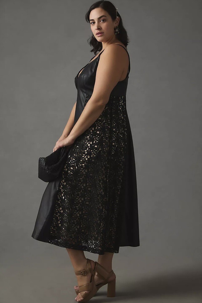 plus size leather and lace dress Anthropologie NEW Faux 18W Has Reviews