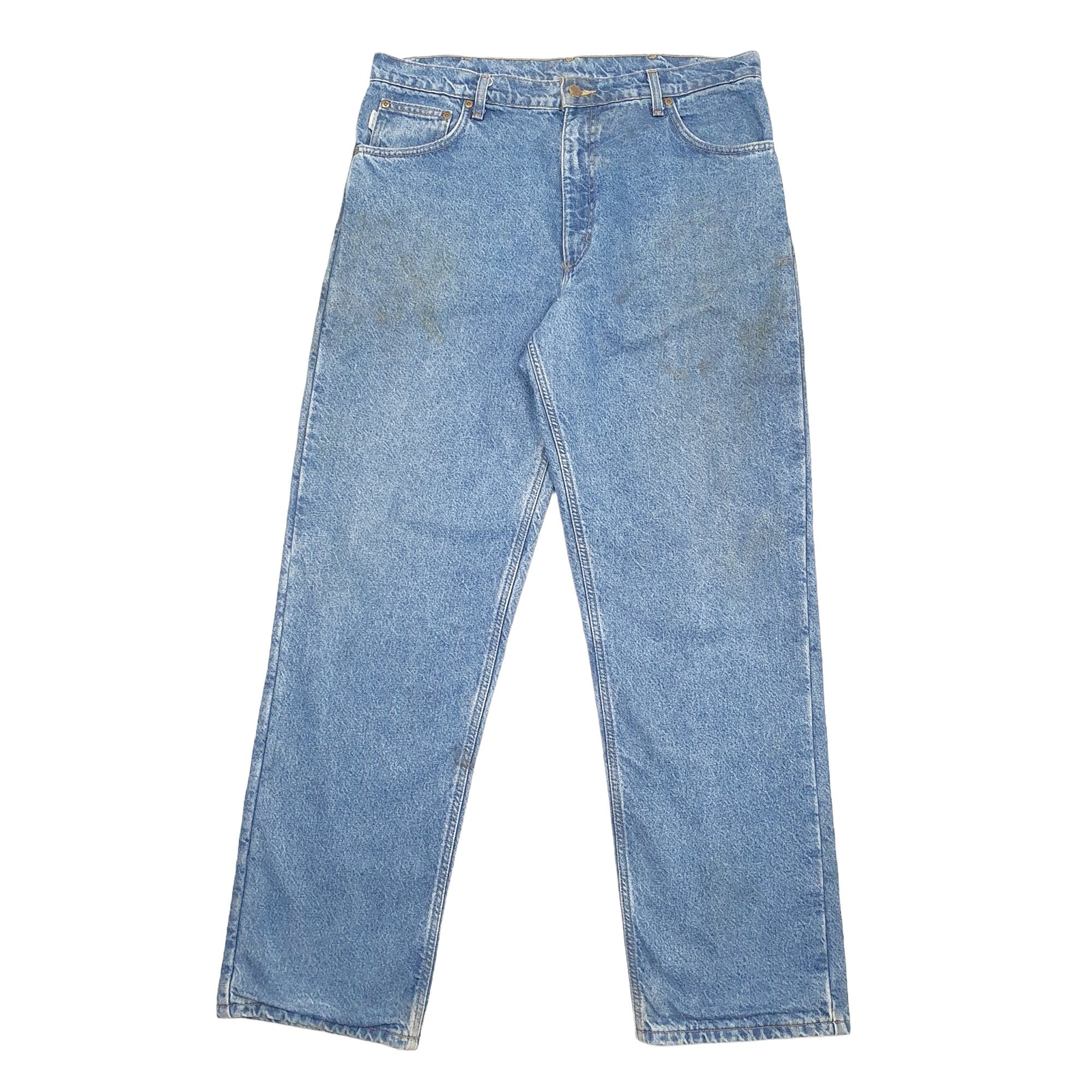 Mens CARHARTT Regular Regular Fit Blue Denim Jeans Trousers W38 L34 image 2