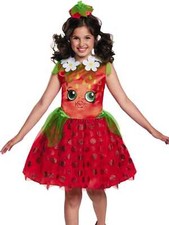 Girls Shopkins Strawberry Kiss Halloween Costume Dress Headband Small 4-6
