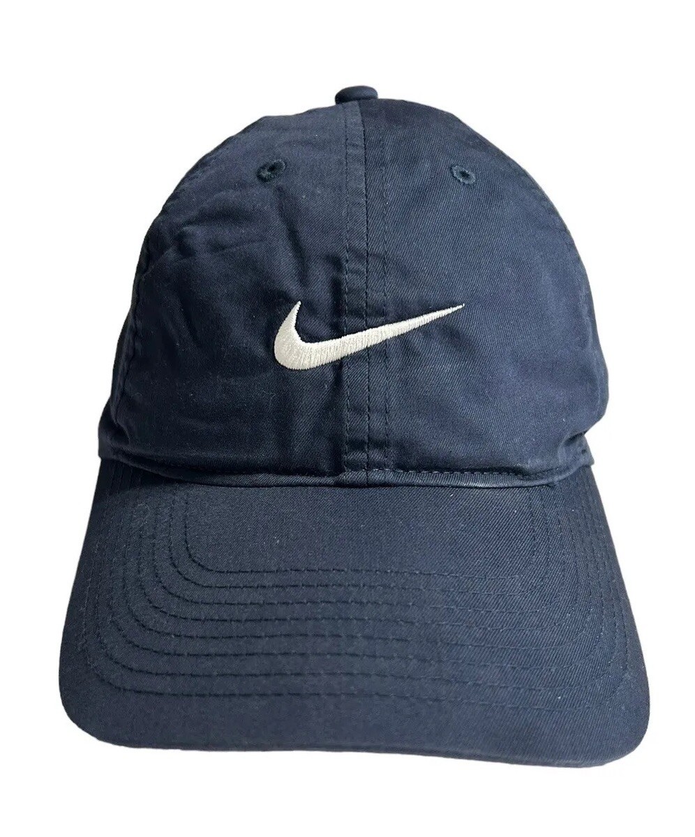 Nike Dri Fit Heritage 86 Adjustable Strap Baseball Hat Cap Adult OSFM Navy  Blue