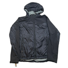 REI Windbreaker Jacket Womens Medium Black Hooded Nylon Hybrid Hike