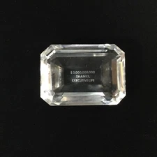Tiffany & Co signed faceted Emerald Cut Diamond Crystal Paperweight Vintage