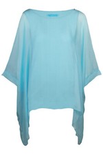 Seidentunika für Damen made in italy Fledermaus-Ärmel Viele Farben 38 40 42 44