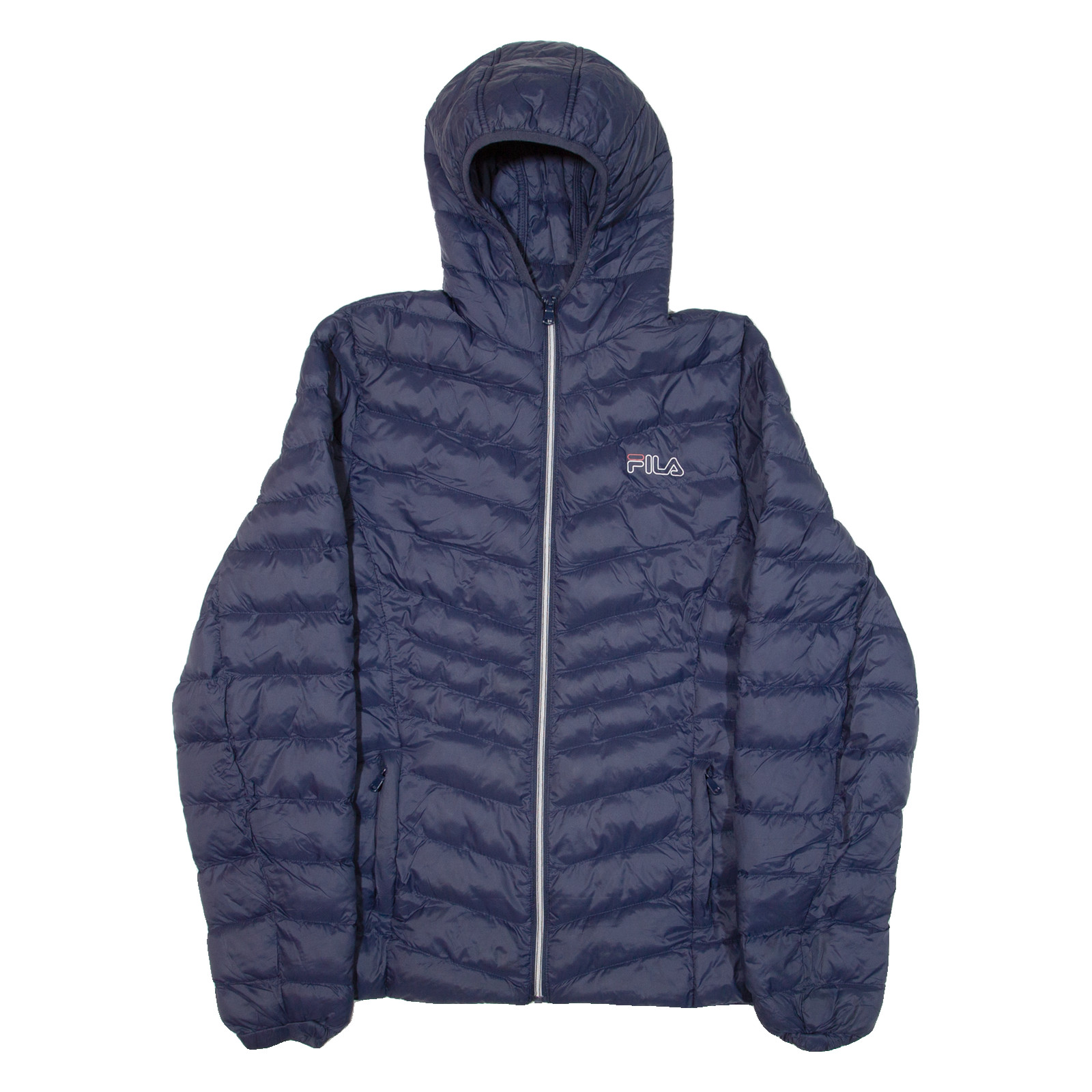 FILA Giubbotto imbottito isolante per bambina blu con cappuccio 2XL