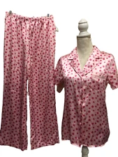 Adonna Sleepwear Womens 2 Piece Polka Dot Pajama Set Small, Lightweight