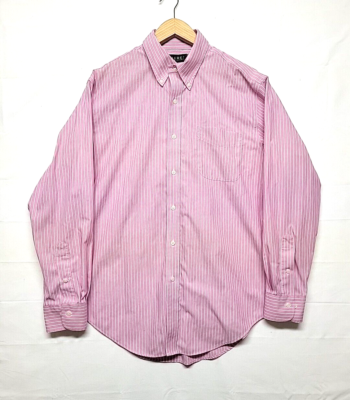 pink striped dress shirt mens Lauren Ralph Lauren Dress Shirt Mens Large White Pink Striped Button Down  Up LRL