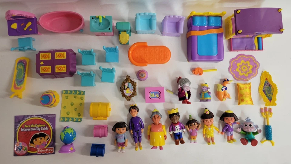 Dora The Explorer Magical Kingdom Palace Castle Dollhouse 43 Pcs Dolls Furniture - Image 2 of 4