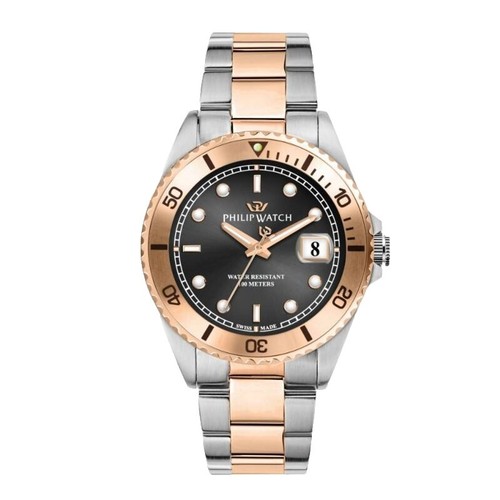 Philippe Starck Dual Analog Watch PH5025 Black Band Rose 