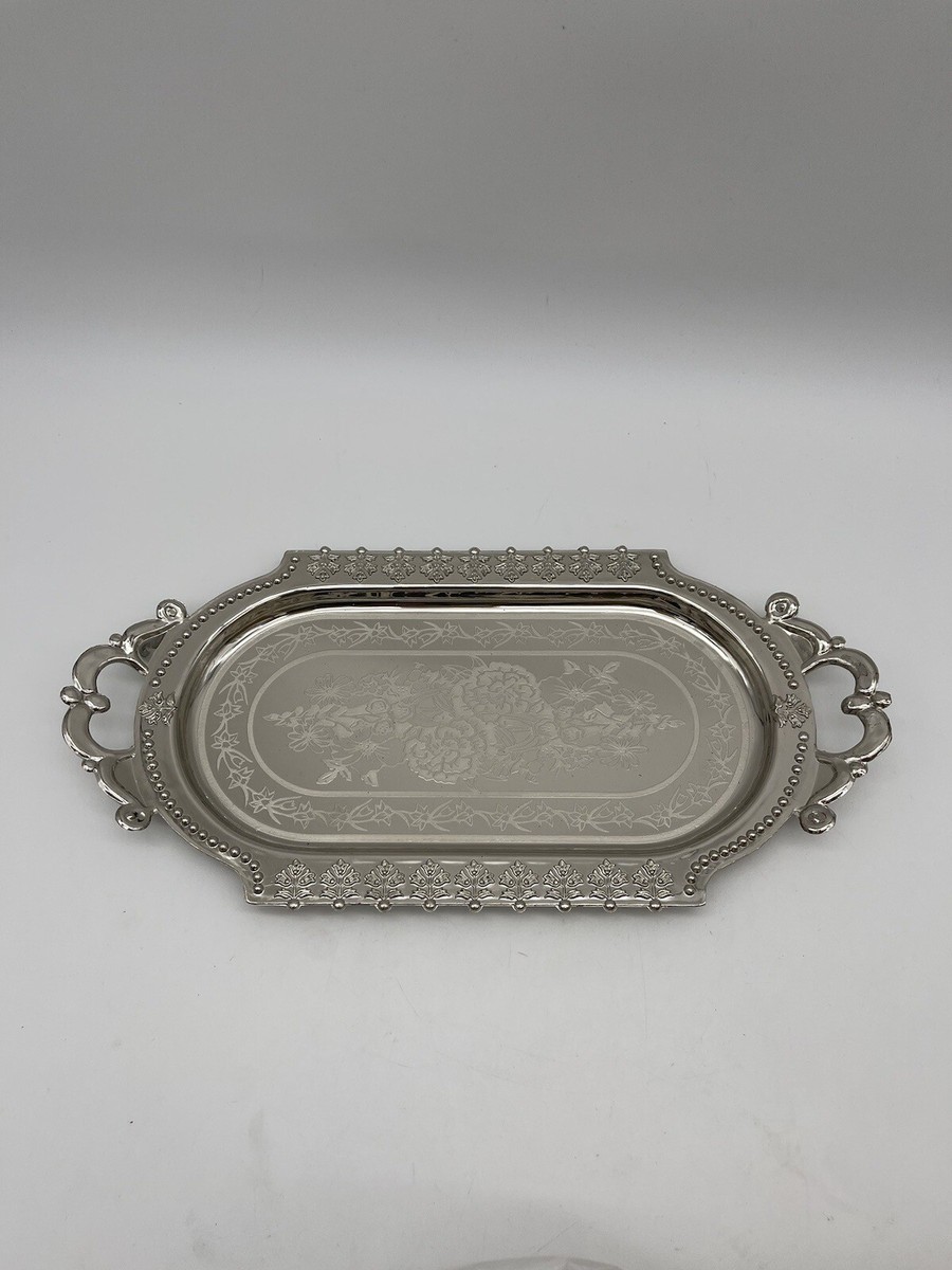 New Small Reusable Silver Plastic Hors D'oevres Favor Trays