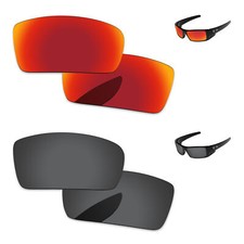 Lenslog Black  Fire Polarized Replacement Lenses For-Oakley Gascan Sunglasses