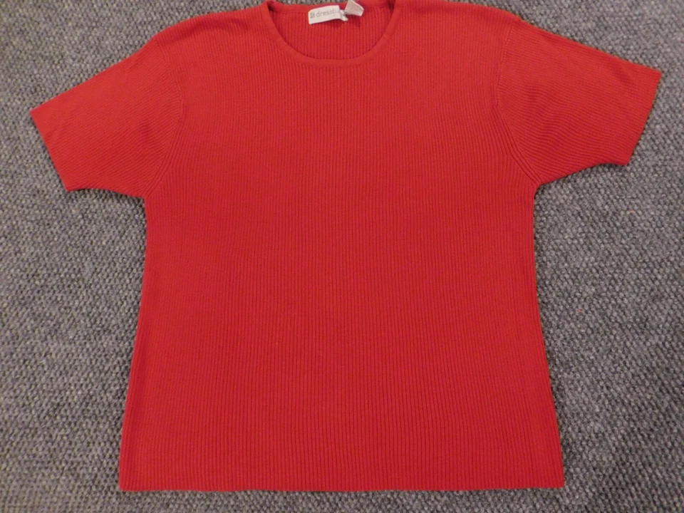 Dressbarn Womens Blouse 1X plus Red Stretch pullover - Image 2 of 4