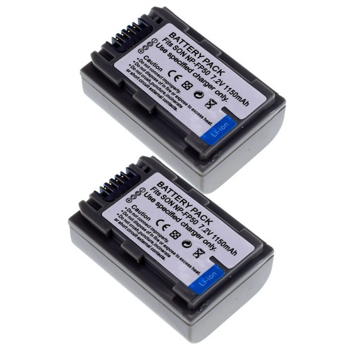 2 Batterie NP-FP50/FH50 Compatibili Sony – Alta Capacità Per Videocamere Handycam (DCR, HDR) E Fotocamere Alpha