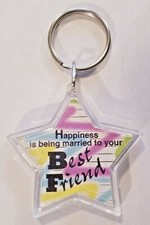 Happiness Is Being Married To Your Best Friend Key Chain Keyring NOS keychain