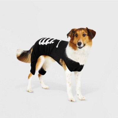 Skeleton Dog Matching Family Pajamas Halloween Costume XL #4746