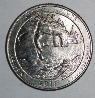 Any 5 FOR $5 + FREE SHIPPING - 2018 P - Apostle Islands - Wisconsin ATB Quarter