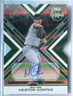 2016 Elite Extra Edition Nestor Cortes STATUS GREEN DIE CUT AUTO RC 21/25