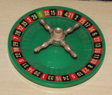 Vintage Miniature Game Roulette Wheel 4 1/4" Plastic