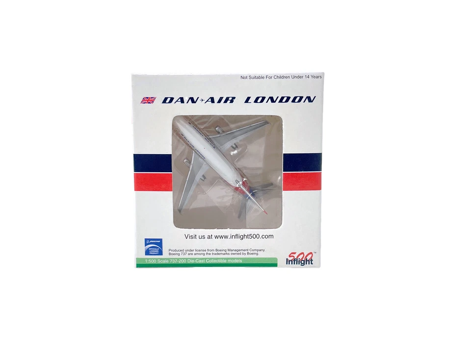 InFlight 500  Dan Air London 737-200 1:500 Scale Die-Cast Model Airplane - Image 4 of 4