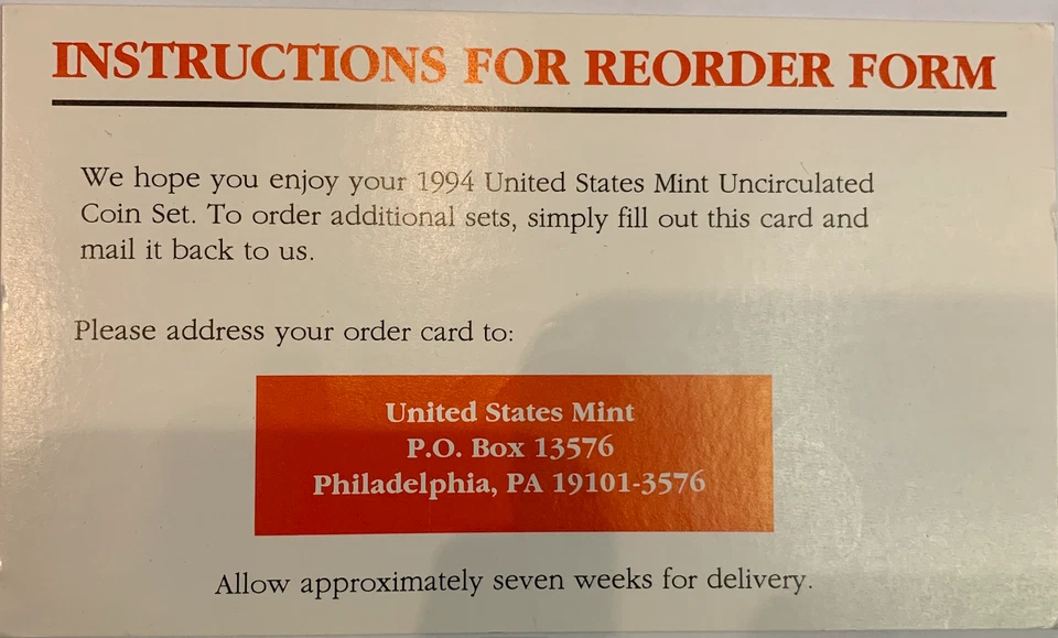 1994 United States Mint Set - Philadelphia & Denver Coins with Medals - Image 2 of 4