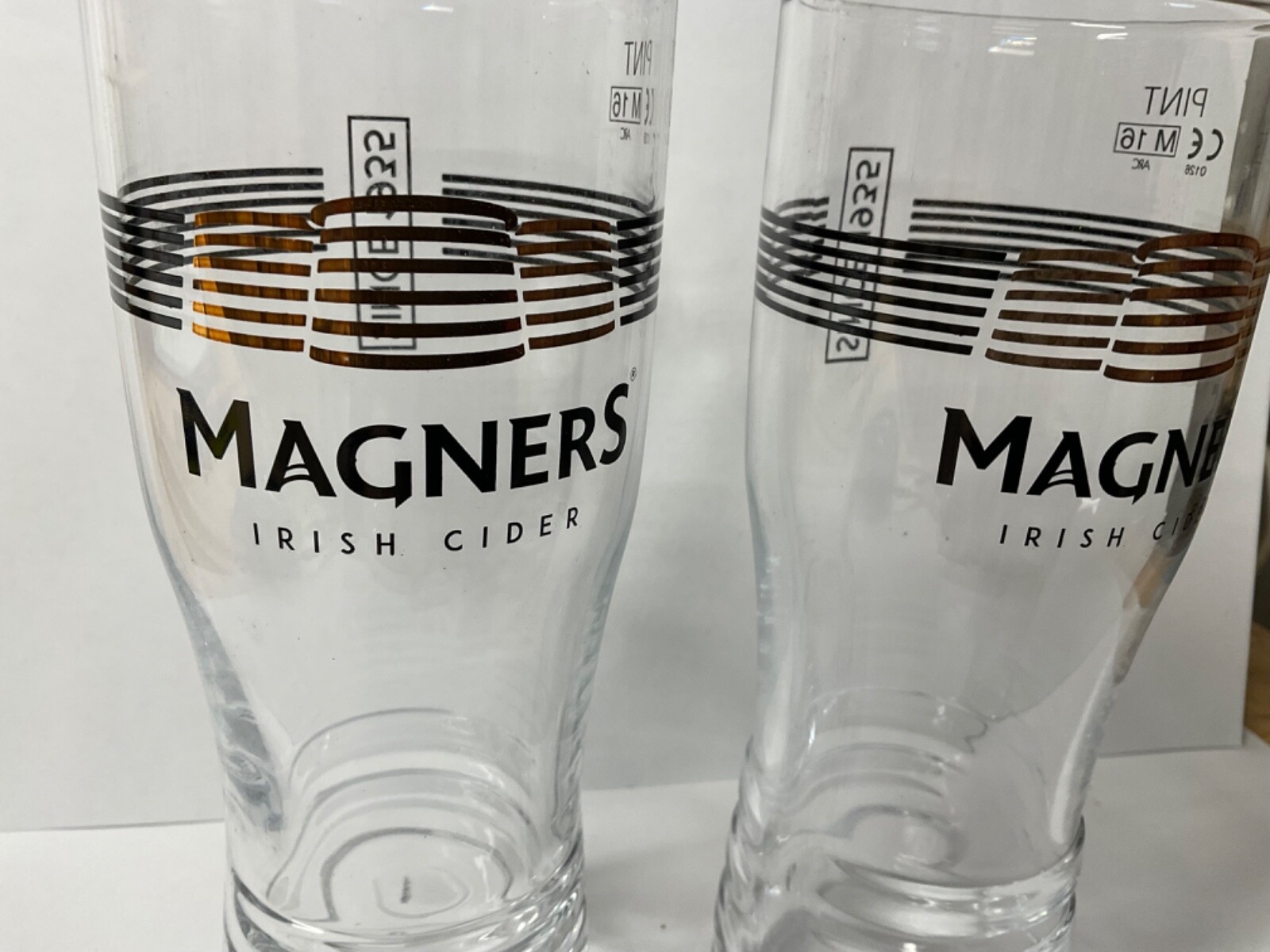 2 New Original Branded Magners Irish Cider Since 1935 Pint Glasses man