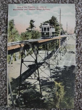 MANCHESTER-NASHUA NH-STREET RAILWAY TRESTLE-TROLLEY-RAILROAD-NEW HAMPSHIRE
