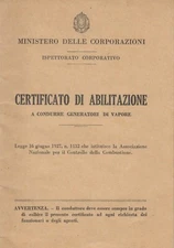 T52 MINISTRY OF CORPORATIONS CERTIFICATE VAPOR RATING BURGOFORTE 1910